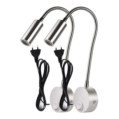 appliques murales led blanc noir argent moderne cable prise interrupteur on off support mural