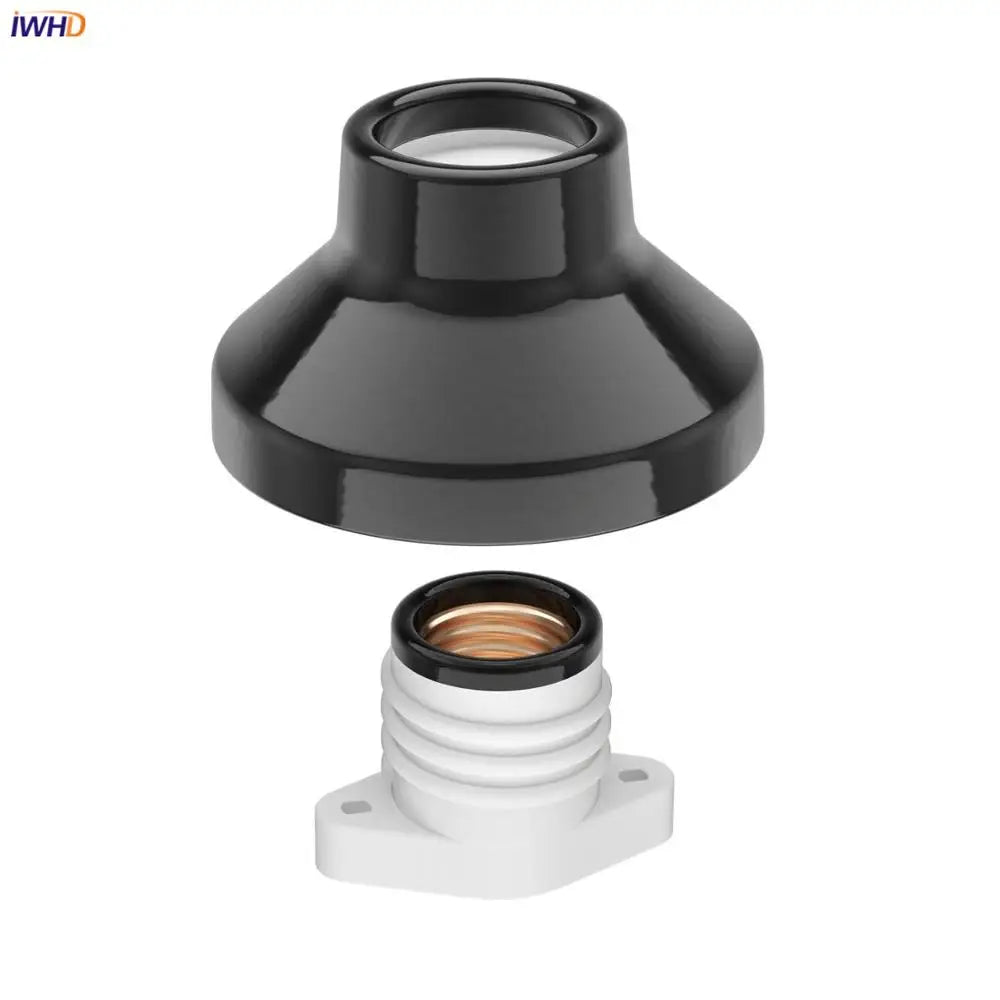 socle ampoule e27 douille blanche noire moderne adhésif porcelaine certifiée ccc ul rohs