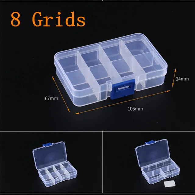 boîtes rangement transparentes modernes compartiments pliables poignées organisation bijoux vis pratiques plastique