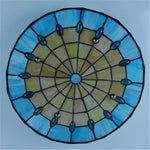 plafonnier tiffany bleu vert jaune mosaïque géométrique vintage opale chambre salon