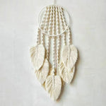 décoration murale boho dreamcatcher gris plumes macramé artisanal decoration