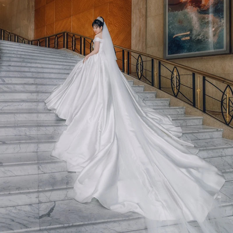 voile mariage blanc dentelle élégant sans peigne opale 8m 10m fixé