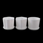 Pot fleurs blanc moderne plateau trous drainage petite plante intérieure plastique