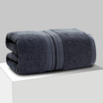 serviette bain coton rapide bleu marine rayures moderne grande taille lavable