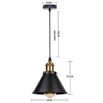 lumière suspendue industrielle conique noire blanche orange éclairage moderne chambre salon