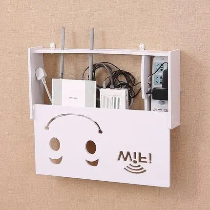 boîte rangement routeur modem optique cable électrique moderne adhésif blanc fleuri