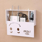 boîte rangement routeur modem optique cable électrique moderne adhésif blanc fleuri