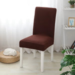 housse chaise marron noir bleu rose verte gris moderne spandex polyester jacquard unicolore elastic
