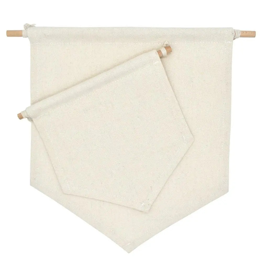 bannière blanche noire minimaliste décoration intérieure accrochée toile lin opacité simple poche cordelette decoration