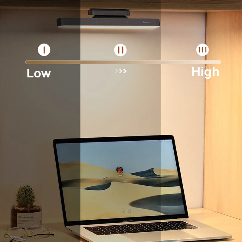 lampe led rechargeable aimantée réglable luminosité moderne minimaliste gris métallique