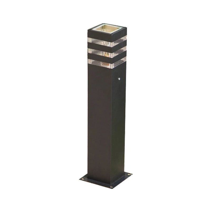 lampe solaire moderne aluminium noir ip65 waterproof h60cm éclairage public led