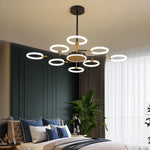 lampe suspendue moderne nordique 10 têtes noir doré led echangement e27