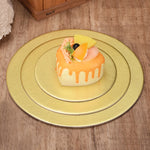 assiettes rondes dorées unies modernes respectueuses environnement opaques variées tailles pâtisserie