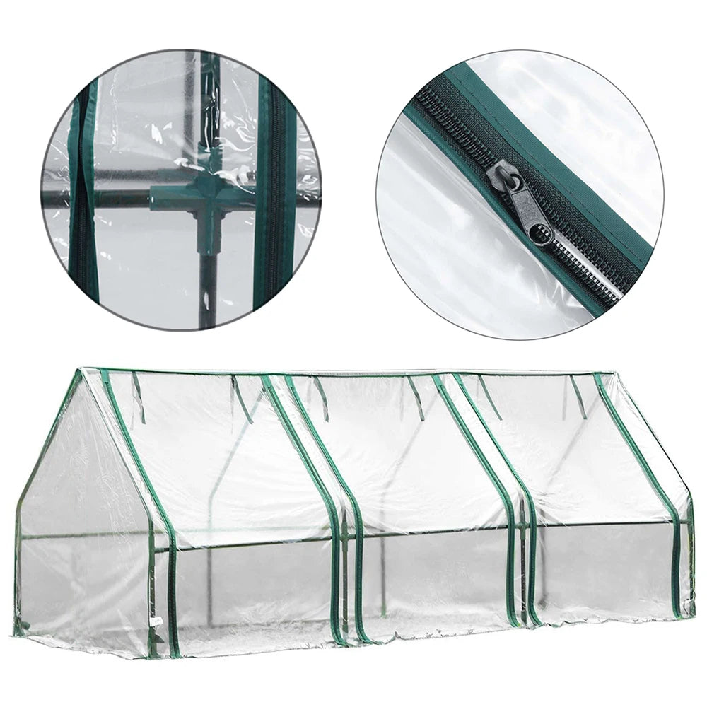 serre jardin transparente pvc 270x90x90cm cadre vert clips moderne fonctionnelle toile