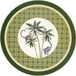 tapis table rond protection anti dérapante pvc respectueux environnement beige marron fleurs stylisées élégant