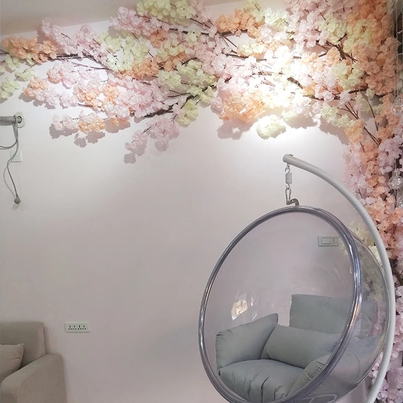 arbre artificiel cerisier rose blanc fleurs feuilles décoration mariage fête intérieur grande taille