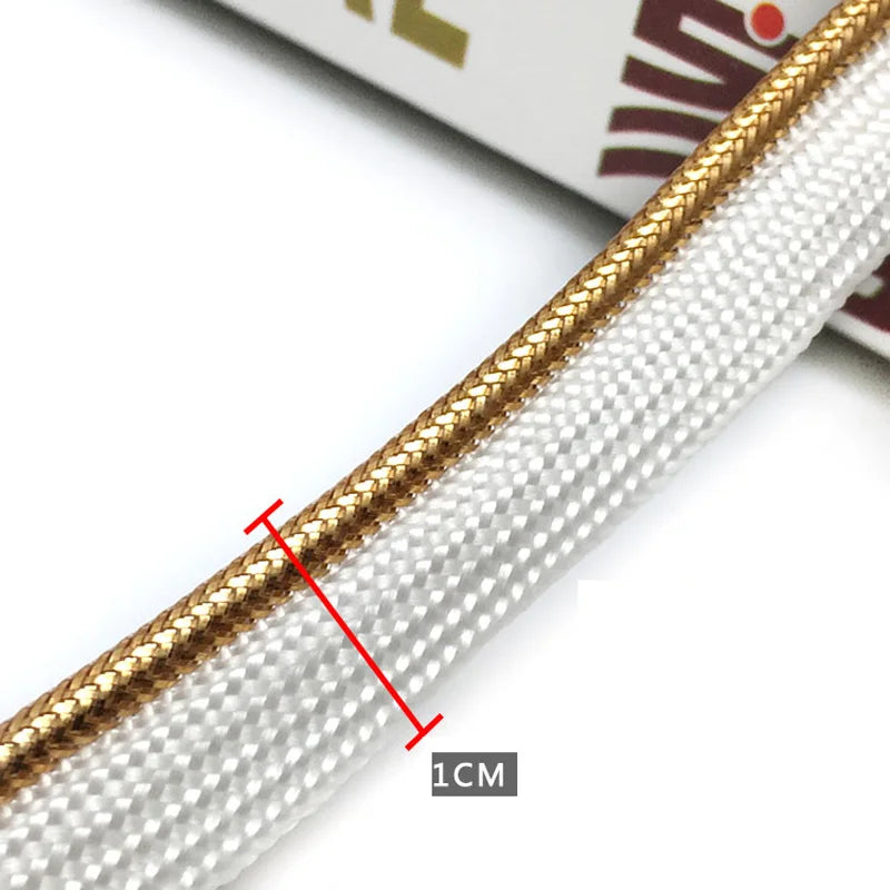 ruban polyester blanc or argent rayures diagonales mètres texturé décoration bricolage couture