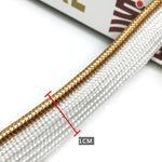 ruban polyester blanc or argent rayures diagonales mètres texturé décoration bricolage couture