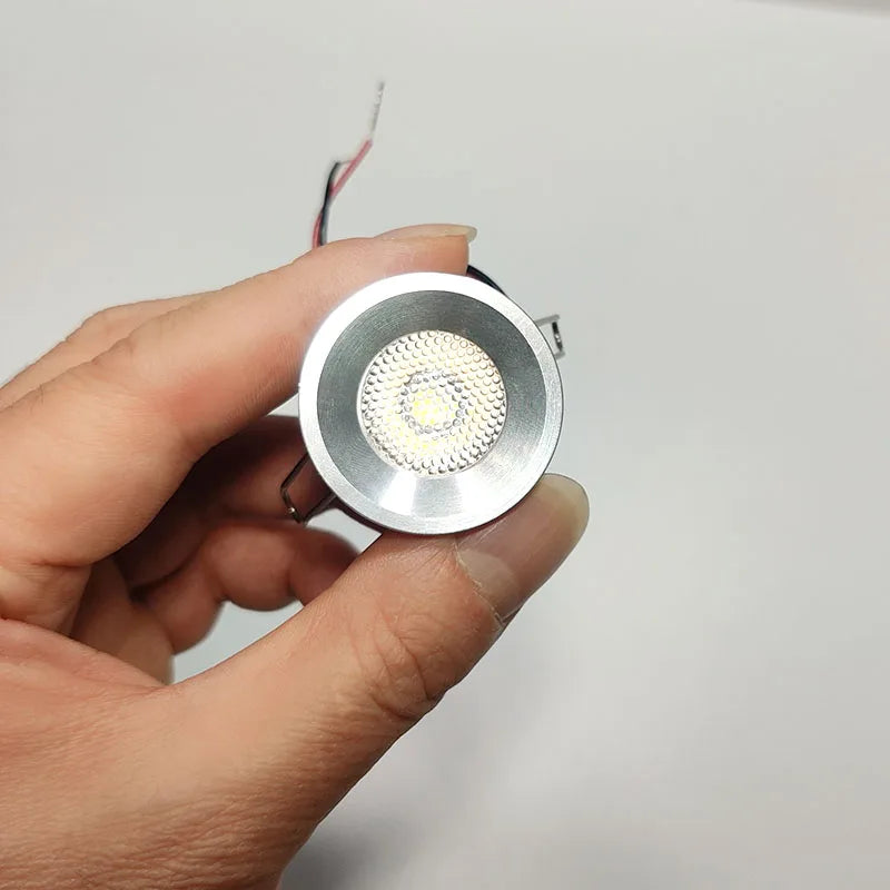 projecteur led spot noir argent grille moderne clips câbles 12v 1w ip65 rohs