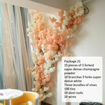 arbre artificiel cerisier rose blanc fleurs feuilles décoration mariage fête intérieur grande taille