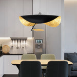 suspension lumineuse moderne noir doré texture métallique câble suspendu chambre salon étude