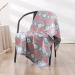serviette bain coton bio rapide absorbant moderne motif géométrique blanc bleu orange gris