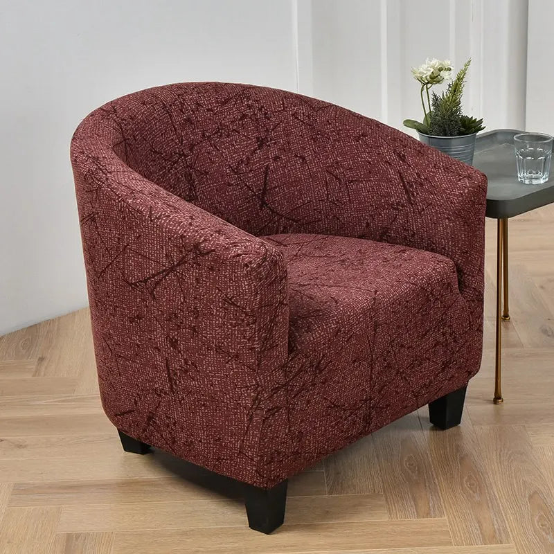 housse fauteuil tubulaire impression géométrique moderne polyestère machine bleu beige