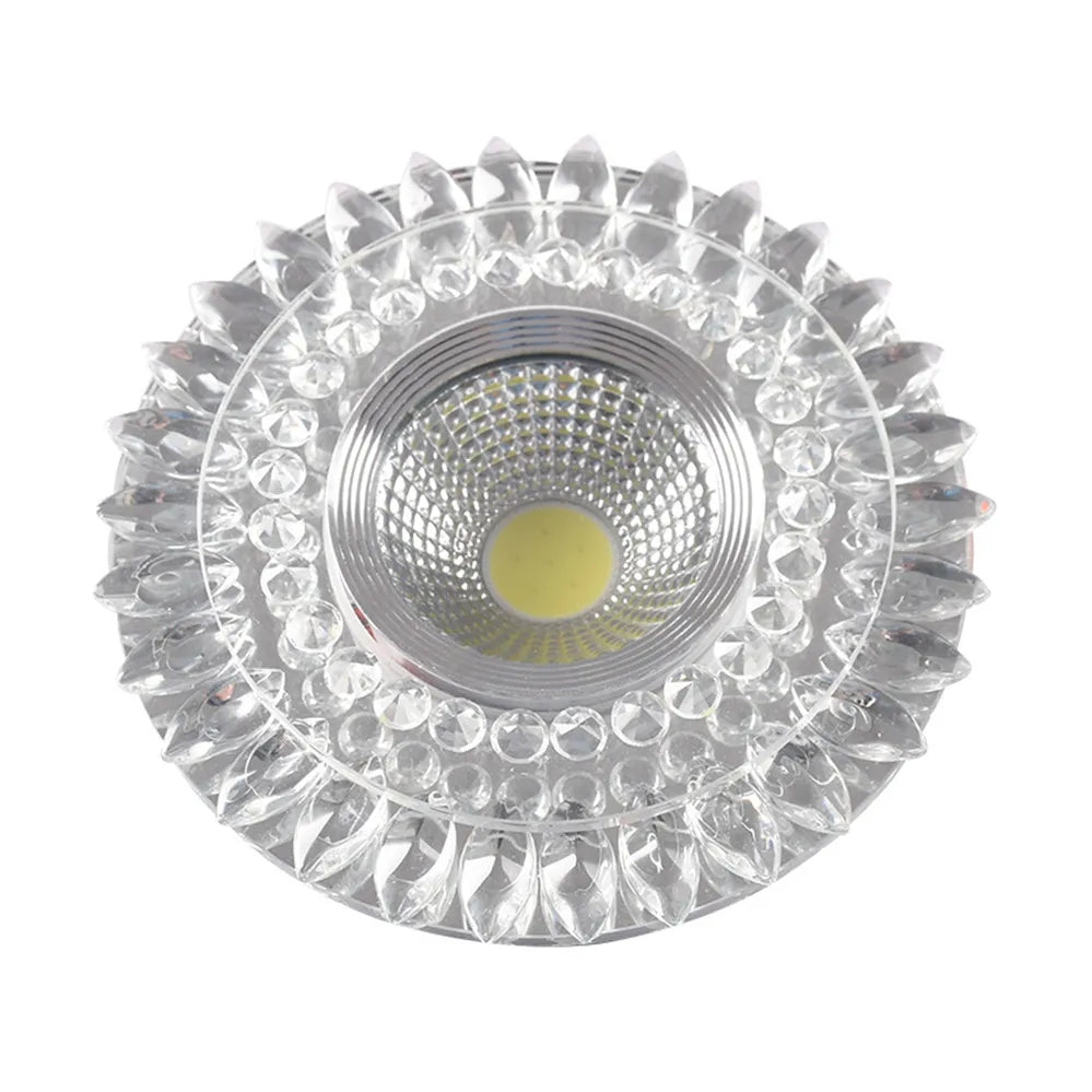 lampe encastrée cristal verre transparent moderne décoration éclairage led cuisine salon restaurant