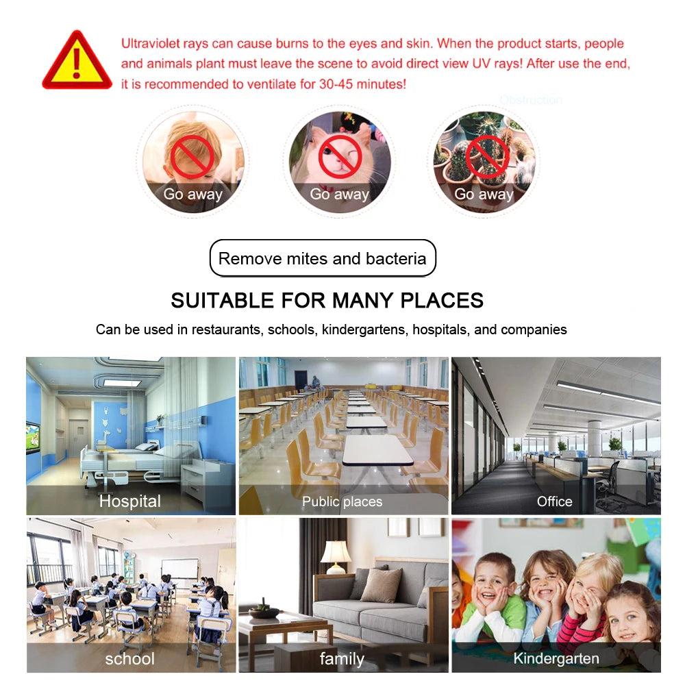 lampe uv antibactérienne blanc moderne clips transparent 6w 8w câble us eu