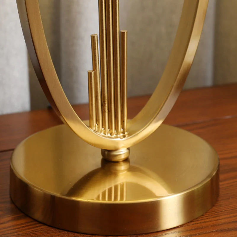 lampe table moderne or abat jour simple élégante barres verticales euro plug chambre coucher