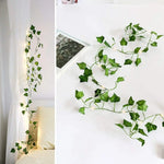 guirlande lumineuse feuilles vertes vigne artificielle bohème rustique extérieure LED accrochée festive jardin anniversaire