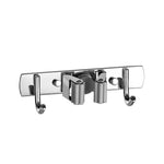 porte balais argenté vert clair adhésif mur moderne hooks rangement outils nettoyage