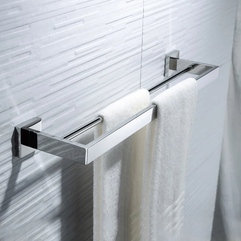 porte serviettes chrome moderne porte savon porte telephone ensemble salle bain vis fixations métal