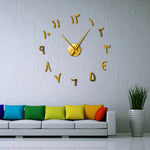 horloge murale moderne chiffres arabes acrylique argent doré noir autocollants grande taille