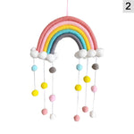 Mobile décoratif arc ciel nuages feutres crochet créatif enfantin