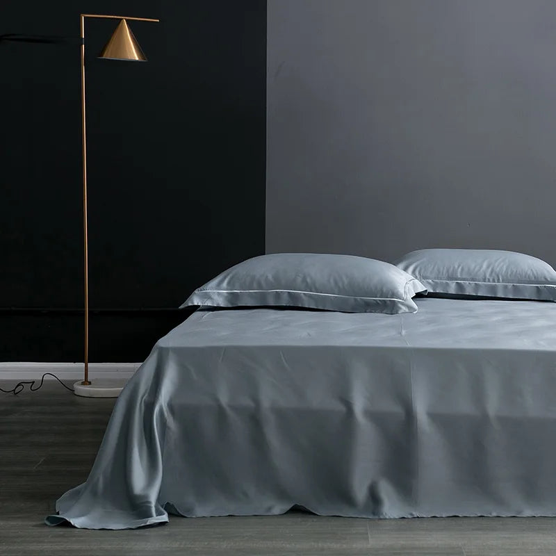 drap plat soie mûrier naturel uni lit double grande taille moderne