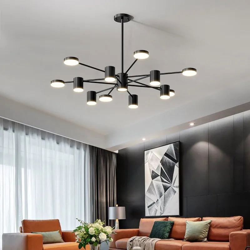 chandelier suspension lumineuse moderne noir led industriel scandinave chambre salon
