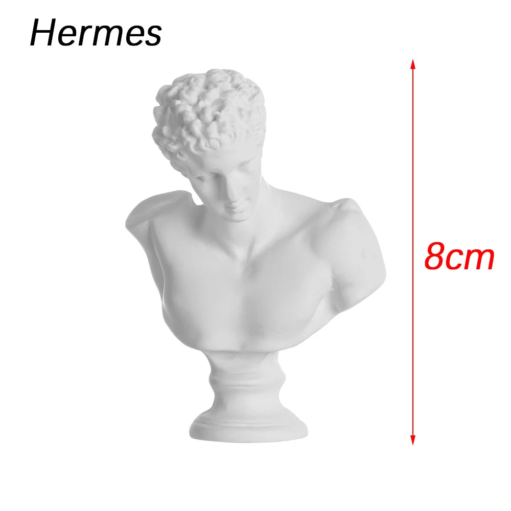 buste sculpté résine blanc détails granuleux classique réaliste décoration intérieureportrait miniature