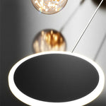 suspension lumineuse led moderne minimaliste noir blanc fixée câble haute qualité verre transparent chambre