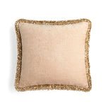 taies d'oreiller jacquard géométrique rose pâle bordure dorée élégantes polyester respectueuses environnement casa decoration