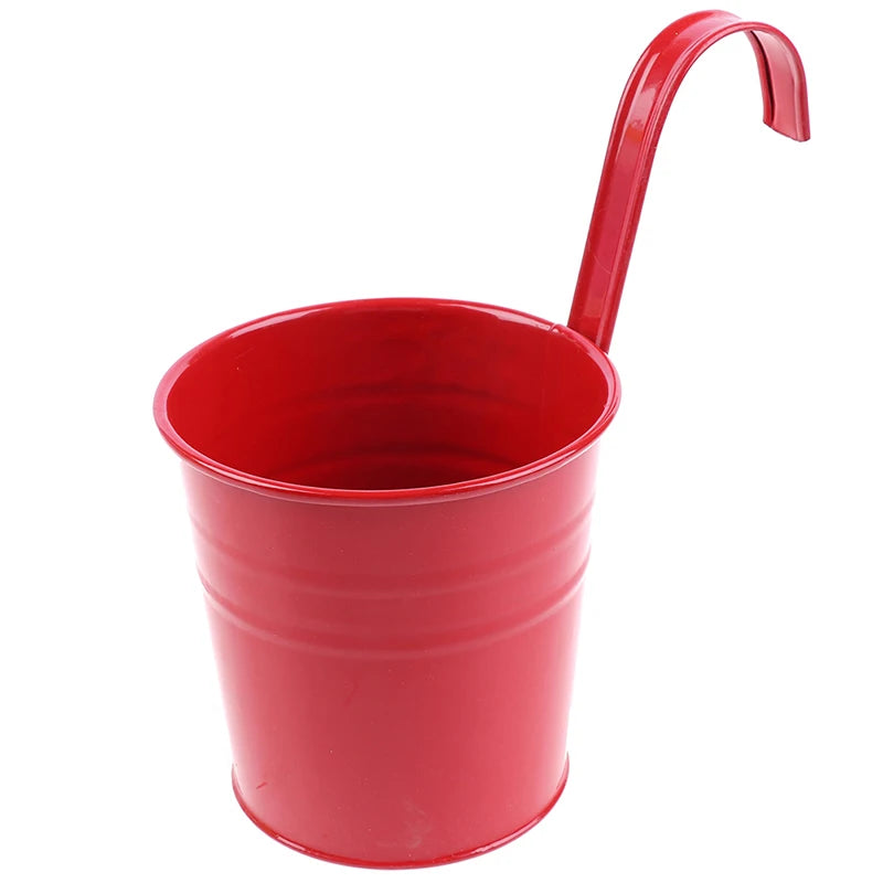 Pots fleurs fer rouge vert rose orange classiques anneau suspension mur balcon jardin moderne