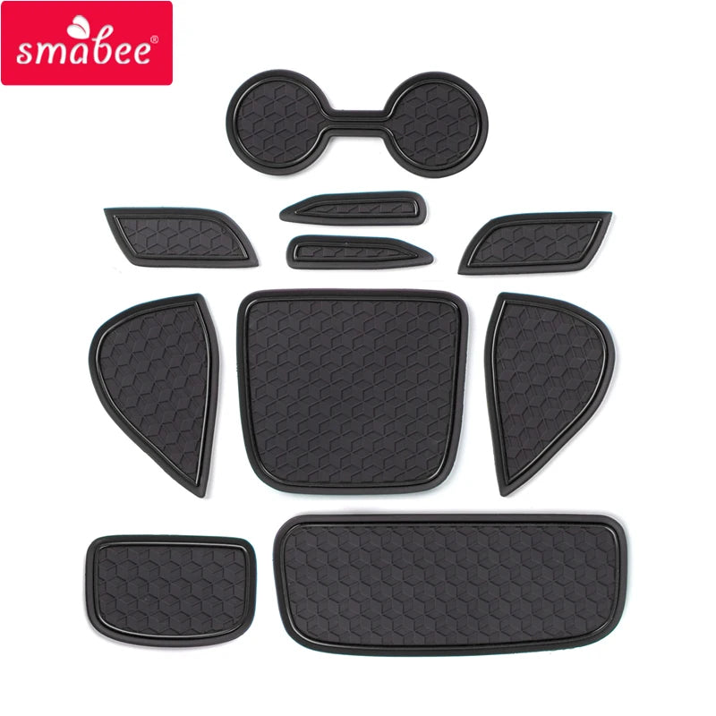 tapis porte voiture moderne tapis antidérapant hexagonal noir rouge adhésif pvc