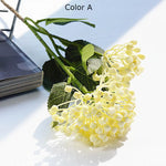 bouquet artificiel hortensia mariage rouge blanc vert naturel détaillé