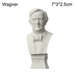 buste sculpté résine blanc détails granuleux classique réaliste décoration intérieureportrait miniature