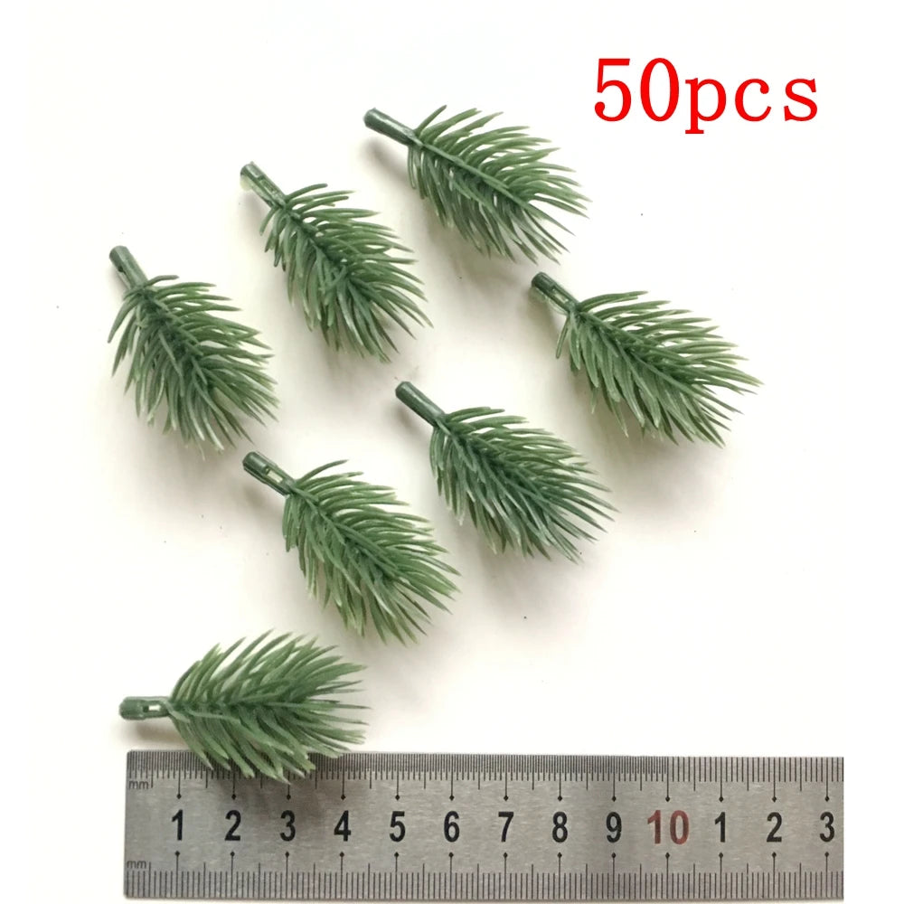 décoration intérieure branche artificielle sapin feuilles vert naturelle clips diy 50 pièces festive mariage