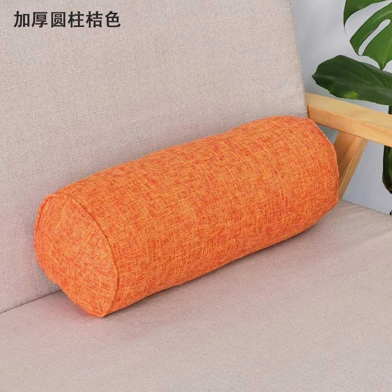 coussins rectangulaires patchwork lin moderne couleur gris orange moderne