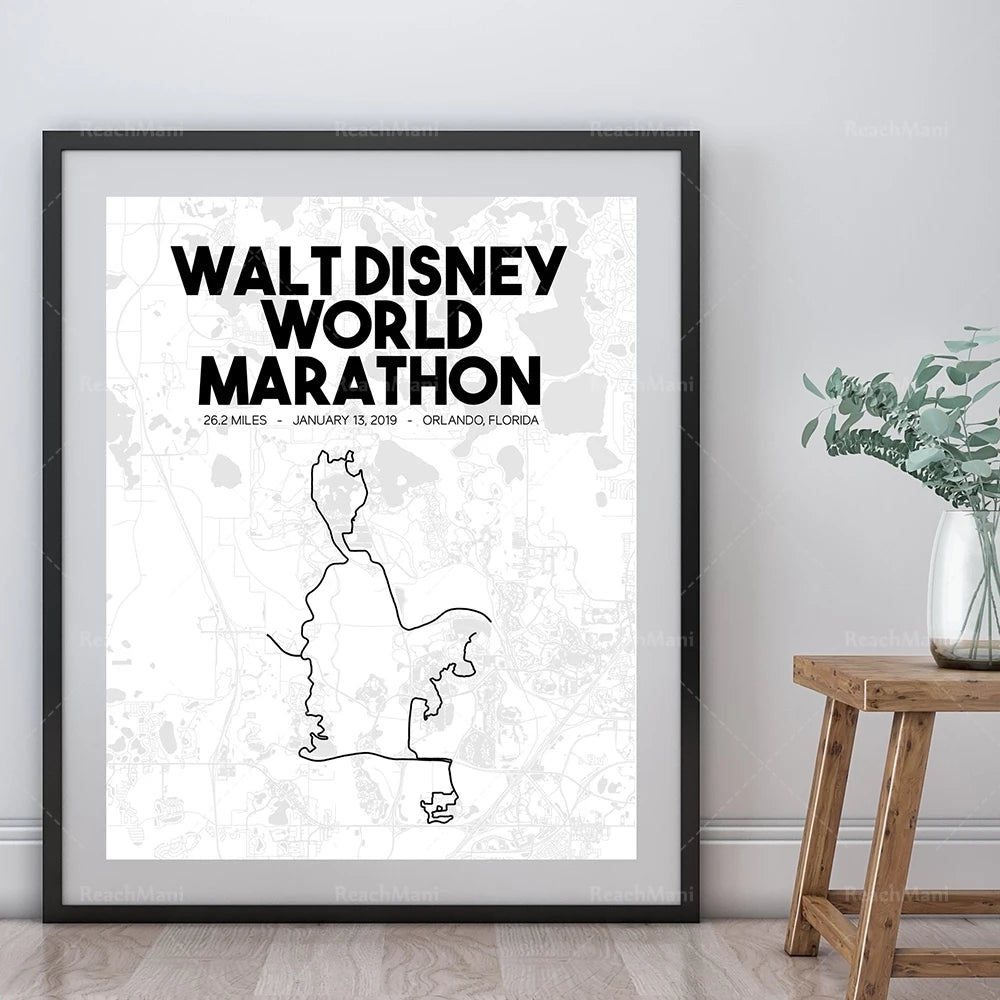 L'affiche d'un marathon Disney World de 26,2 milles tenu le 13 janvier 2019 à Orlando, en Floride.