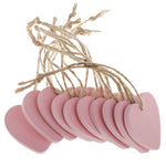 décoration murale coeurs bois blanc rose rouge simple rustique cordons jute