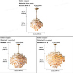 chandelier cuivre coquillages cristaux suspension moderne bohème lumières lumières lumières