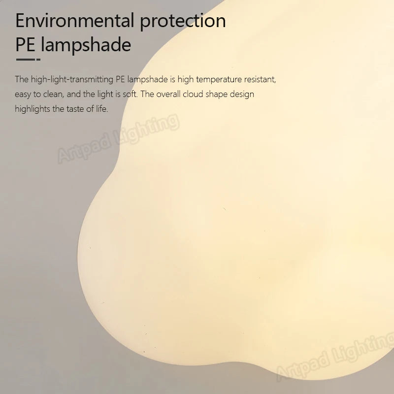 nuages lumineux nuageux éclairage mural enfantin moderne LED blanc jaune bleu rose